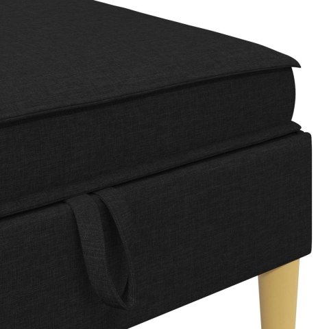 MODULARNY ZESTAW SOFY Z PRZECHOWALNIĄ 5 SZT. CZARNY TKANINA