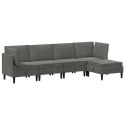VidaXL Zestaw mebli do salonu z poduszką 5 pcs ciemnoszary Welur