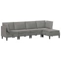 VidaXL Zestaw mebli do salonu z poduszką 5 pcs jasnoszary Welur