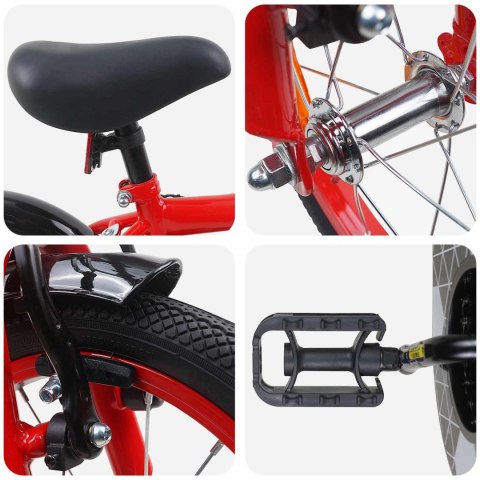 VidaXL Rower Dziecięcy 12 Cali dla dzieci w wieku 2-4 lata czerwony