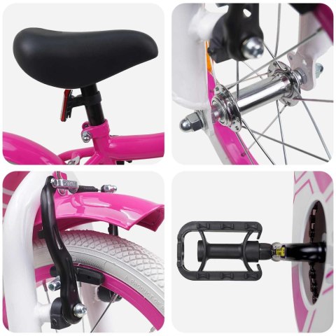 VidaXL Rower Dziecięcy 12 Cali dla dzieci w wieku 2-4 lata różowy