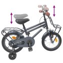 VidaXL Rower Dziecięcy 14 Cali dla dzieci w wieku 3-5 lat ciemnoszary