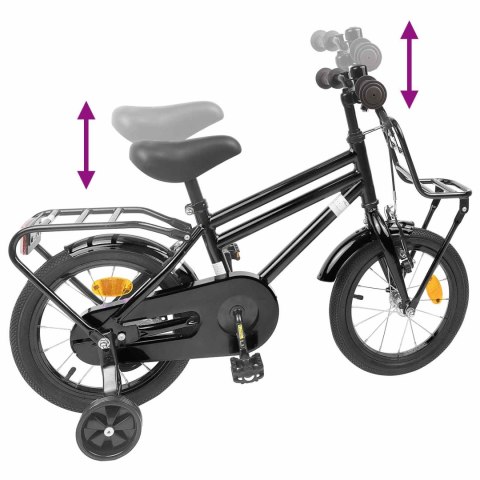 VidaXL Rower Dziecięcy 16 Cali dla dzieci w wieku 4-6 lat Czarny