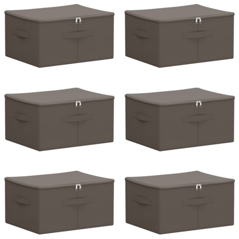 VidaXL Skrzynia do przechowywania 6 pcs Szary 43 x 34 x 23 cm Włóknina