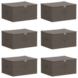 VidaXL Skrzynia do przechowywania 6 pcs Szary 50 x 30 x 25 cm Włóknina