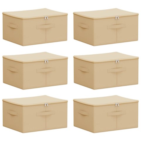 VidaXL Skrzynia do przechowywania 6 pcs kremowy 43 x 34 x 23 cm