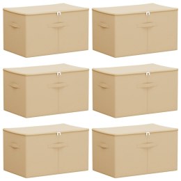 VidaXL Skrzynia do przechowywania 6 pcs kremowy 55 x 35 x 32 cm