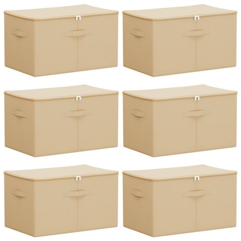 VidaXL Skrzynia do przechowywania 6 pcs kremowy 55 x 35 x 32 cm