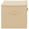 VidaXL Skrzynia do przechowywania 6 pcs kremowy 60 x 43 x 35 cm