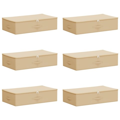 VidaXL Skrzynia do przechowywania 6 pcs kremowy 70 x 40 x 18 cm
