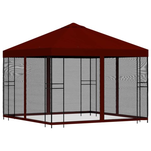 VidaXL Altana ogrodowa ze ścianami bocznymi 3 x 3 m bordowy
