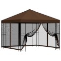 VidaXL Altana ogrodowa ze ścianami bocznymi 3 x 3 m brązowy