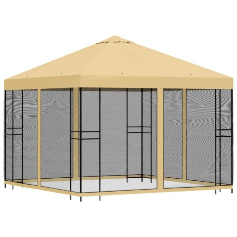 VidaXL Altana ogrodowa ze ścianami bocznymi 3 x 3 m kremowy