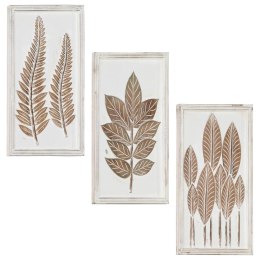 VidaXL Dekoracja artystyczna 3 pcs Brązowy i biały 40 x 40 x 1,5 cm