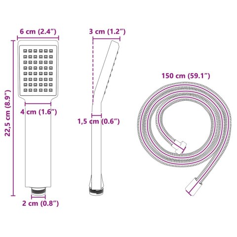 VidaXL Zestaw Główicy Prysznicowej chromowany 150 cm Stal nierdzewna