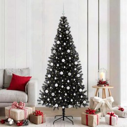 VidaXL Choinka z 300 diodami LED z podstawą Czarny 210 cm PVC
