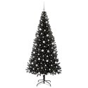VidaXL Choinka z 300 diodami LED z podstawą Czarny 210 cm PVC