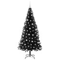VidaXL Choinka z 300 diodami LED z podstawą Czarny 210 cm PVC