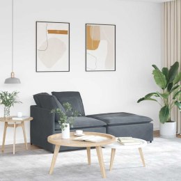 VidaXL Sofa modułowa z podnóżkiem i poduszkami aksamitna ciemnoszara