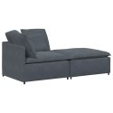 VidaXL Sofa modułowa z podnóżkiem i poduszkami aksamitna ciemnoszara