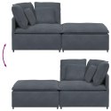 VidaXL Sofa modułowa z podnóżkiem i poduszkami aksamitna ciemnoszara