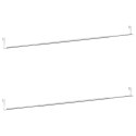 VidaXL Karnisze, 2 szt., biało-srebrne, 90-135 cm, aluminium