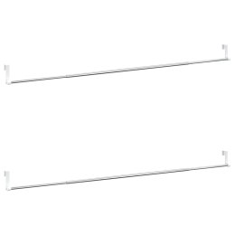 VidaXL Karnisze, 2 szt., biało-srebrne, 90-135 cm, aluminium