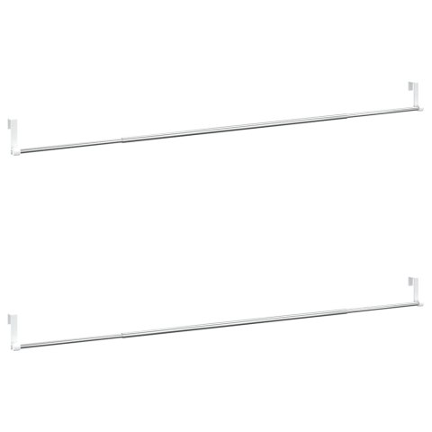 VidaXL Karnisze, 2 szt., biało-srebrne, 90-135 cm, aluminium