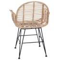 VidaXL Krzesło jadalniane 2 pcs Naturalny 44 x 44 x 74 cm