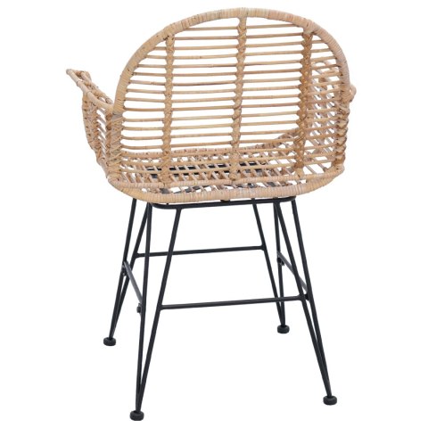 VidaXL Krzesło jadalniane 2 pcs Naturalny 44 x 44 x 74 cm