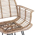 VidaXL Krzesło jadalniane 2 pcs Naturalny 44 x 44 x 74 cm