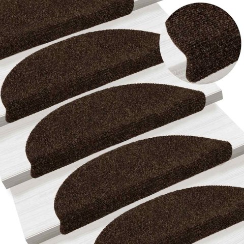 MATY NA SCHODY SAMOPRZYLEPNE 5 SZT. 56X17X3 CM BRĄZOWE PÓŁOKRĄGŁE