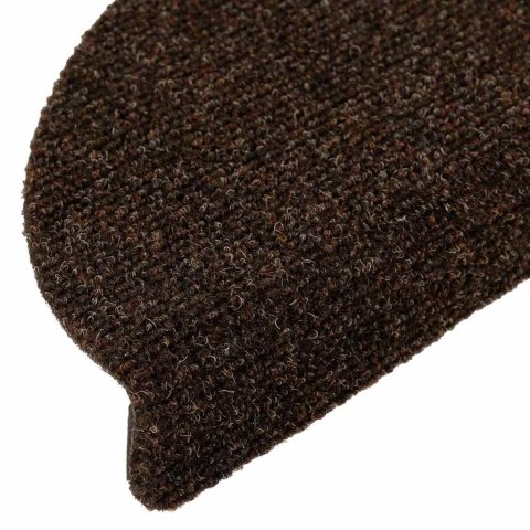 MATY NA SCHODY SAMOPRZYLEPNE 5 SZT. 56X17X3 CM BRĄZOWE PÓŁOKRĄGŁE