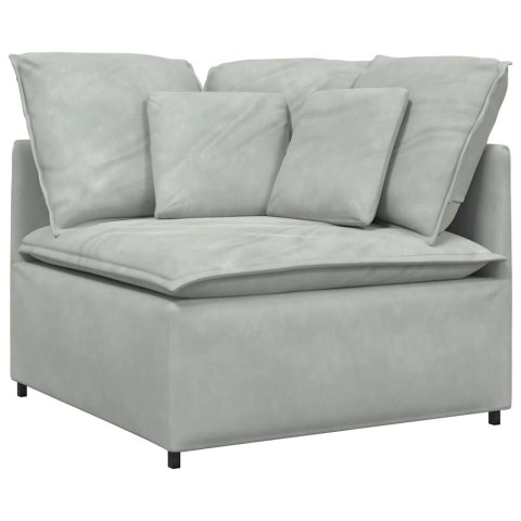 VidaXL Modułowy Narożnik Sofa z Poduszkami Jasnoszary 100 cm