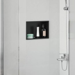 VidaXL Nisza prysznicowa Czarny 30 x 20 x 9,5 cm Stal nierdzewna