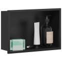 VidaXL Nisza prysznicowa Czarny 30 x 20 x 9,5 cm Stal nierdzewna