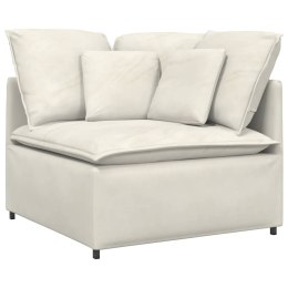 VidaXL Modułowy Narożnik Sofa z Poduszkami Kremowy 100 cm