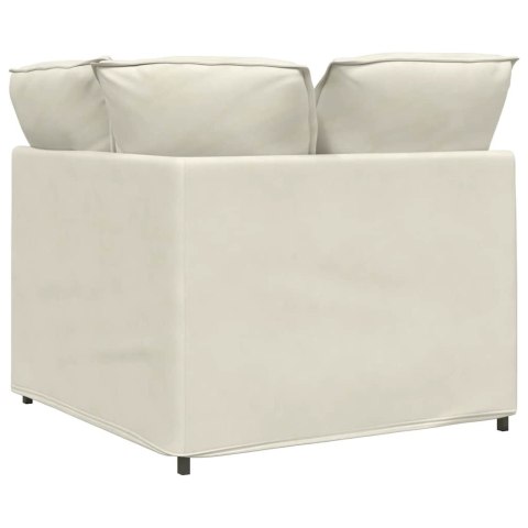 VidaXL Modułowy Narożnik Sofa z Poduszkami Kremowy 100 cm