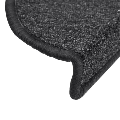 VidaXL Maty na schody 15 szt. 56x17x3 cm Antracyt Półokrągłe