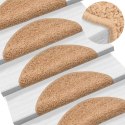 VidaXL Maty na schody 15 szt. 56x17x3 cm Beżowe półokrągłe