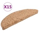 VidaXL Maty na schody 15 szt. 56x17x3 cm Beżowe półokrągłe