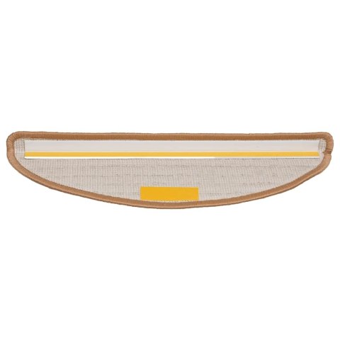VidaXL Maty na schody 15 szt. 56x17x3 cm Beżowe półokrągłe