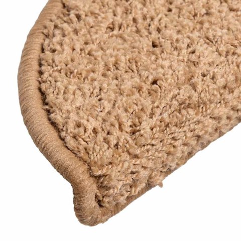 VidaXL Maty na schody 15 szt. 56x17x3 cm Beżowe półokrągłe