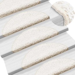 VidaXL Maty na schody 15 szt. 56x17x3 cm Białe półokrągłe