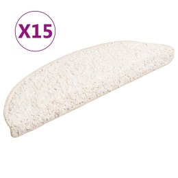 VidaXL Maty na schody 15 szt. 56x17x3 cm Białe półokrągłe