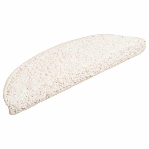 VidaXL Maty na schody 15 szt. 56x17x3 cm Białe półokrągłe