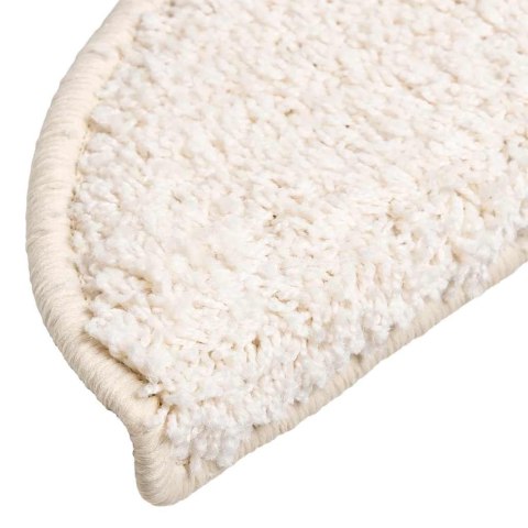 VidaXL Maty na schody 15 szt. 56x17x3 cm Białe półokrągłe