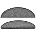 VidaXL Maty na schody 15 szt. 56x17x3 cm Ciemnoszary Półokrągły