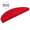 VidaXL Maty na schody 15 szt. 56x17x3 cm Czerwone półokrągłe