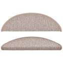 VidaXL Maty na schody 15 szt. 56x17x3 cm Jasnobrązowe półokrągłe